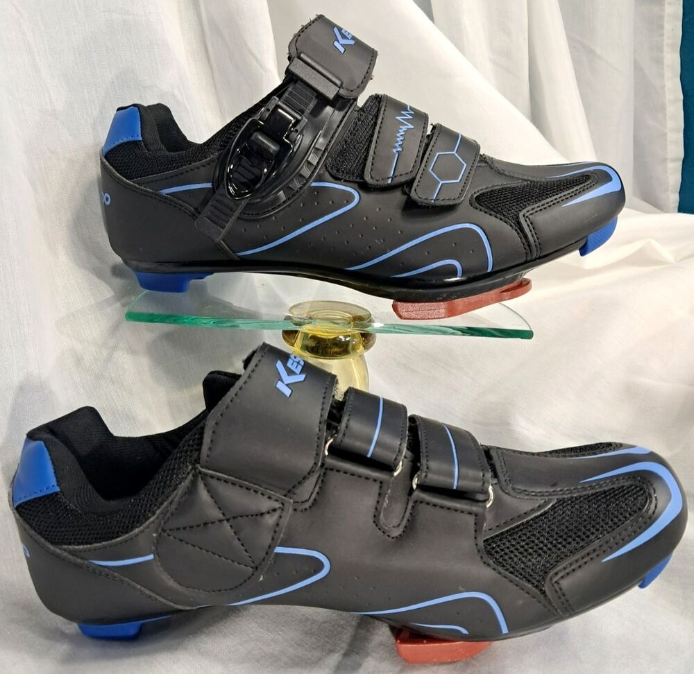 Kescoo Cycling Shoes Unisex Size 41 Black Blue Compatible Pelton Mens 8 Wmns 10